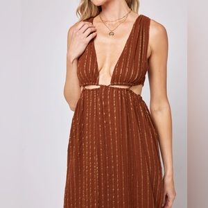 NWT Rafael Cover-Up Dress metallic beach cutout